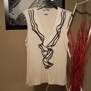 H & M Blush Tank with Chiffon Ruffles